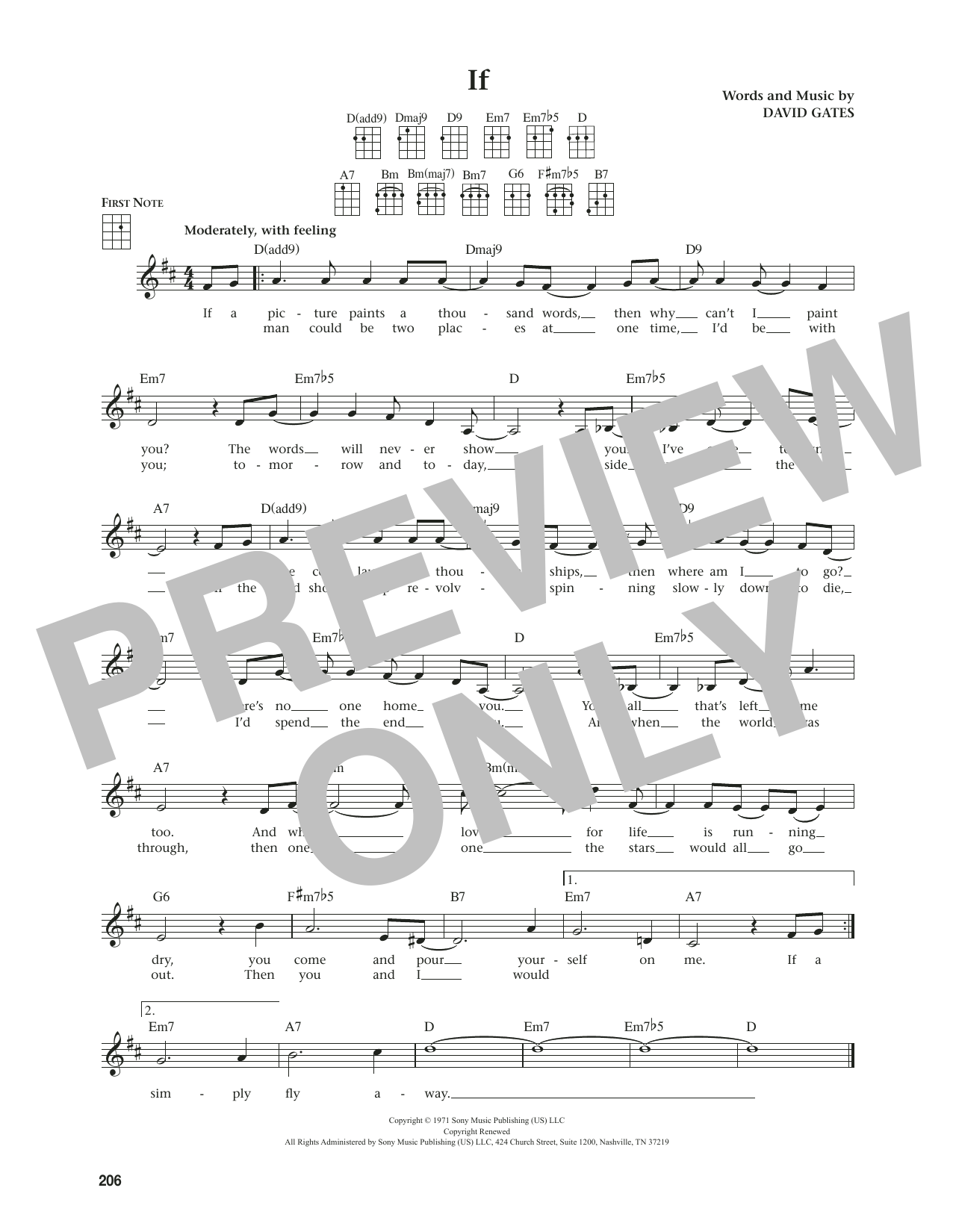 Produktgalerie: Seite 1 von 1 If (from The Daily Ukulele) (arr. Jim Beloff), Bread, Ukulele