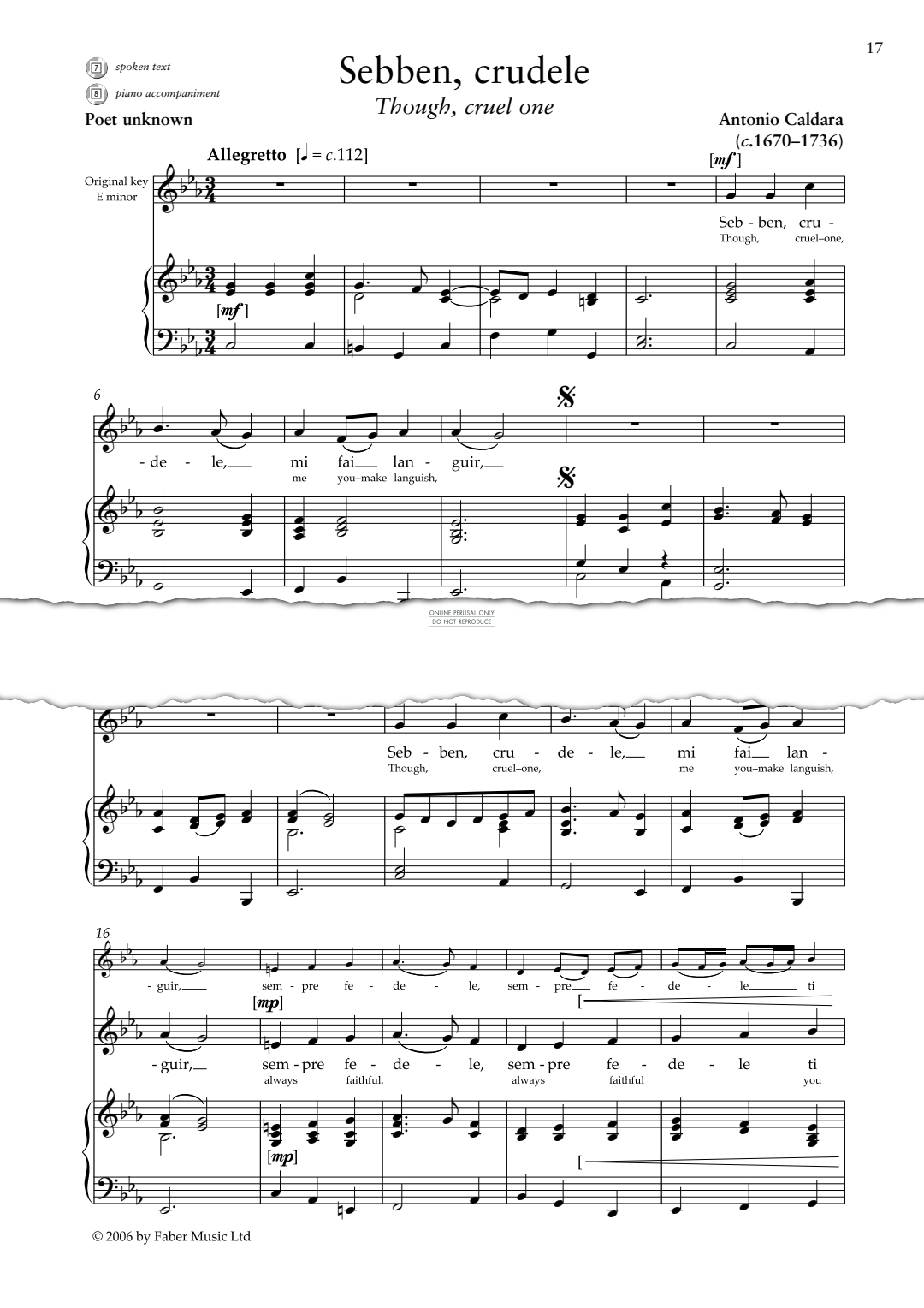 Product gallery: Page 1 of 1 Sebben, crudele, Antonio Caldara