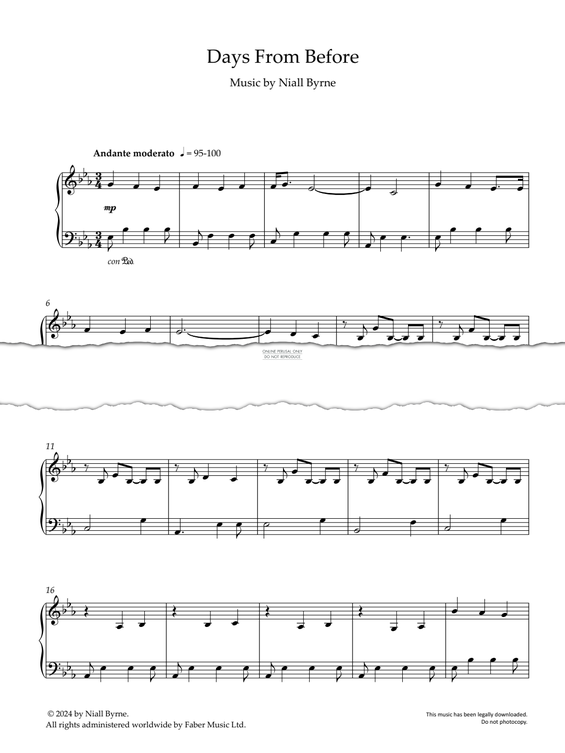 Produktgalerie: Seite 1 von 1 Days From Before, Niall Byrne, Klavier