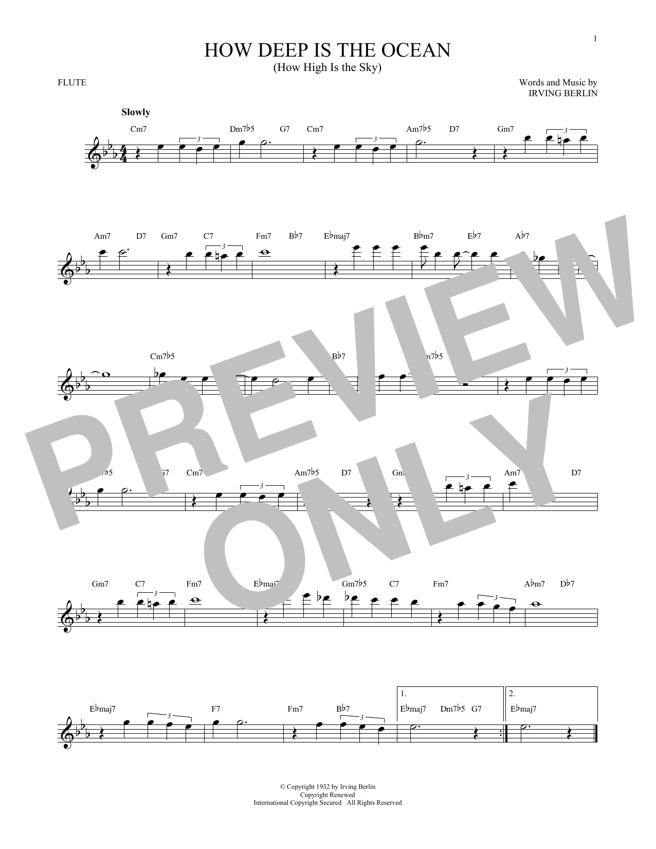 Product gallery: Page 1 of 1 How Deep Is The Ocean (How High Is The Sky), Irving Berlin