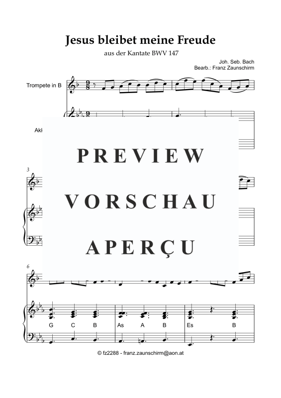 Product gallery: Page 2 of 8 Jesus bleibet meine Freude, , Bâ™ Trumpet and Accordion
