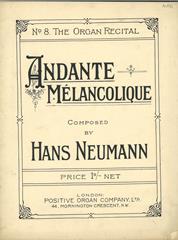 cover: Andante Mélancolique, Hans Neumann