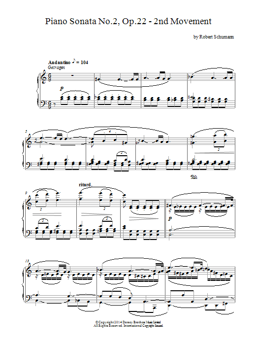 Product picture to: Piano Sonata No. 2, Op. 22 - 2nd Movement