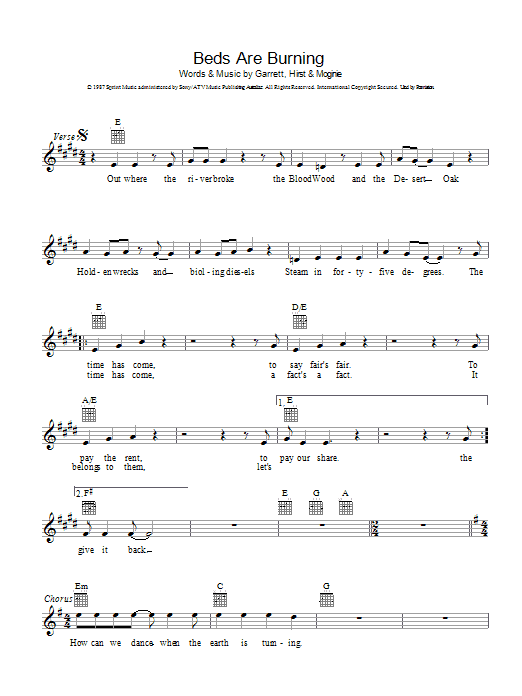 Produktgalerie: Seite 1 von 1 Beds Are Burning, Midnight Oil, Melodieinstrument
