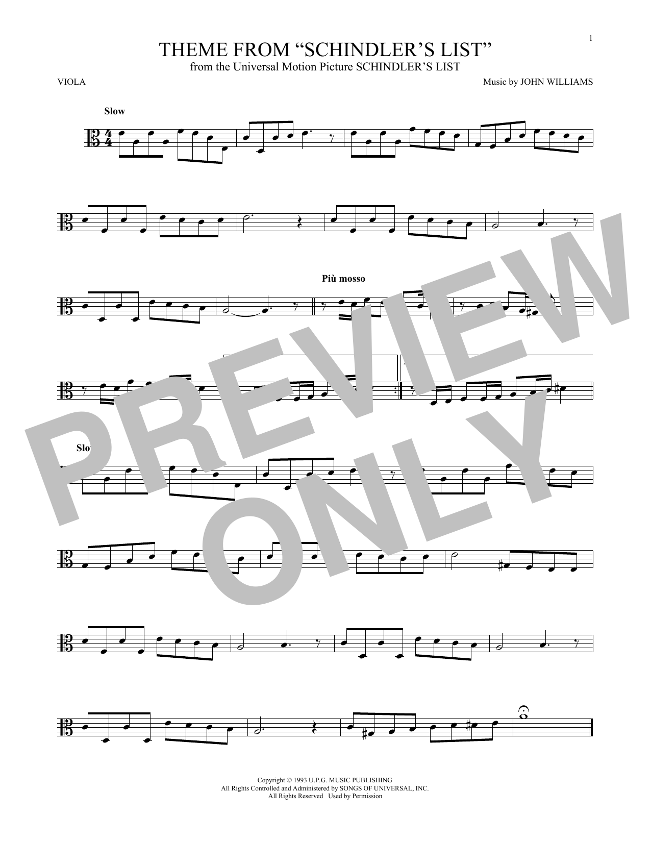 Product gallery: Page 1 of 1 Theme From Schindler's List, John Williams