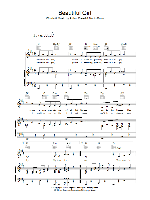 Produktbild zu: Beautiful Girl (from Singin' In The Rain)