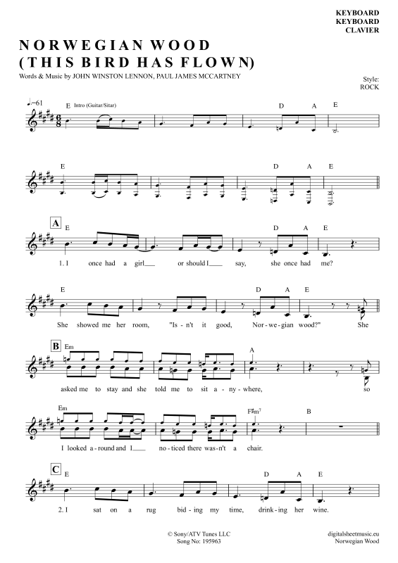 Product picture to: Norwegian WoodThe Beatles