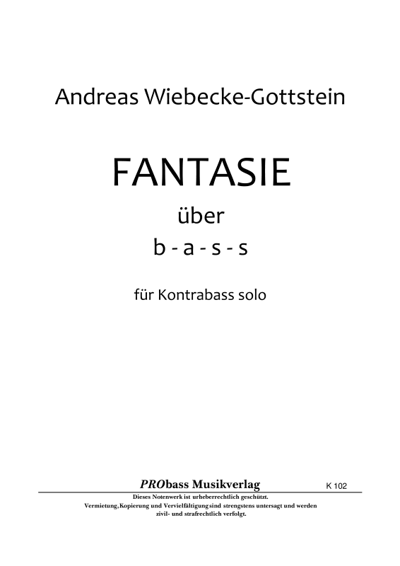 Product picture to: Fantasie über b-a-s-s