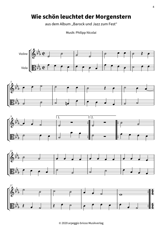 Produktbild zu: Wie schön leuchtet der Morgenstern - aus dem Album Barock und Jazz zum FestPhilipp Nicolai