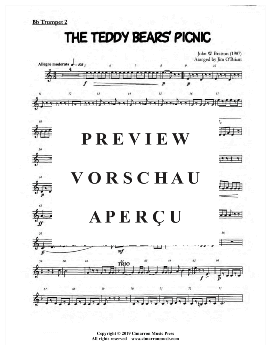 Produktgalerie: Seite 15 von 21 The Teddy Bear´s Picnic , , (Blechbläser Quintett)