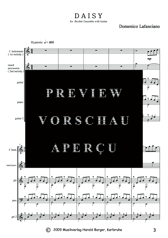 Produktgalerie: Seite 6 von 11 Daisy (Partitur), , Gemischtes Ensemble für flexible Besetzung mit Gitarre