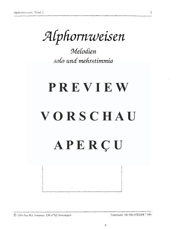 Produktgalerie: Seite 3 von 11 Alphornweisen, , Alphorn Solo, Duett, Trio oder Quartett