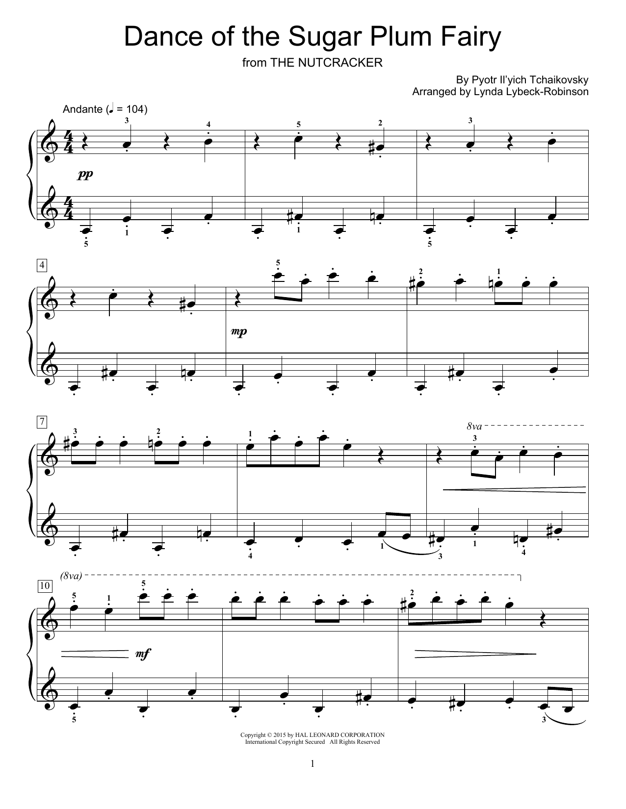 Produktbild zu: Dance Of The Sugar Plum Fairy (arr. Lynda Lybeck-Robinson)