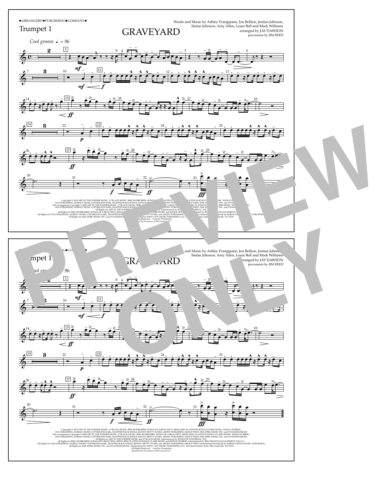 Produktbild zu: Graveyard (arr. Jay Dawson) - Trumpet 1