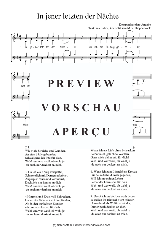 Product picture to: In jener letzten der Nächte ohne Angabe / aus Italien, übersetzt von M. v. Diepenbrock
