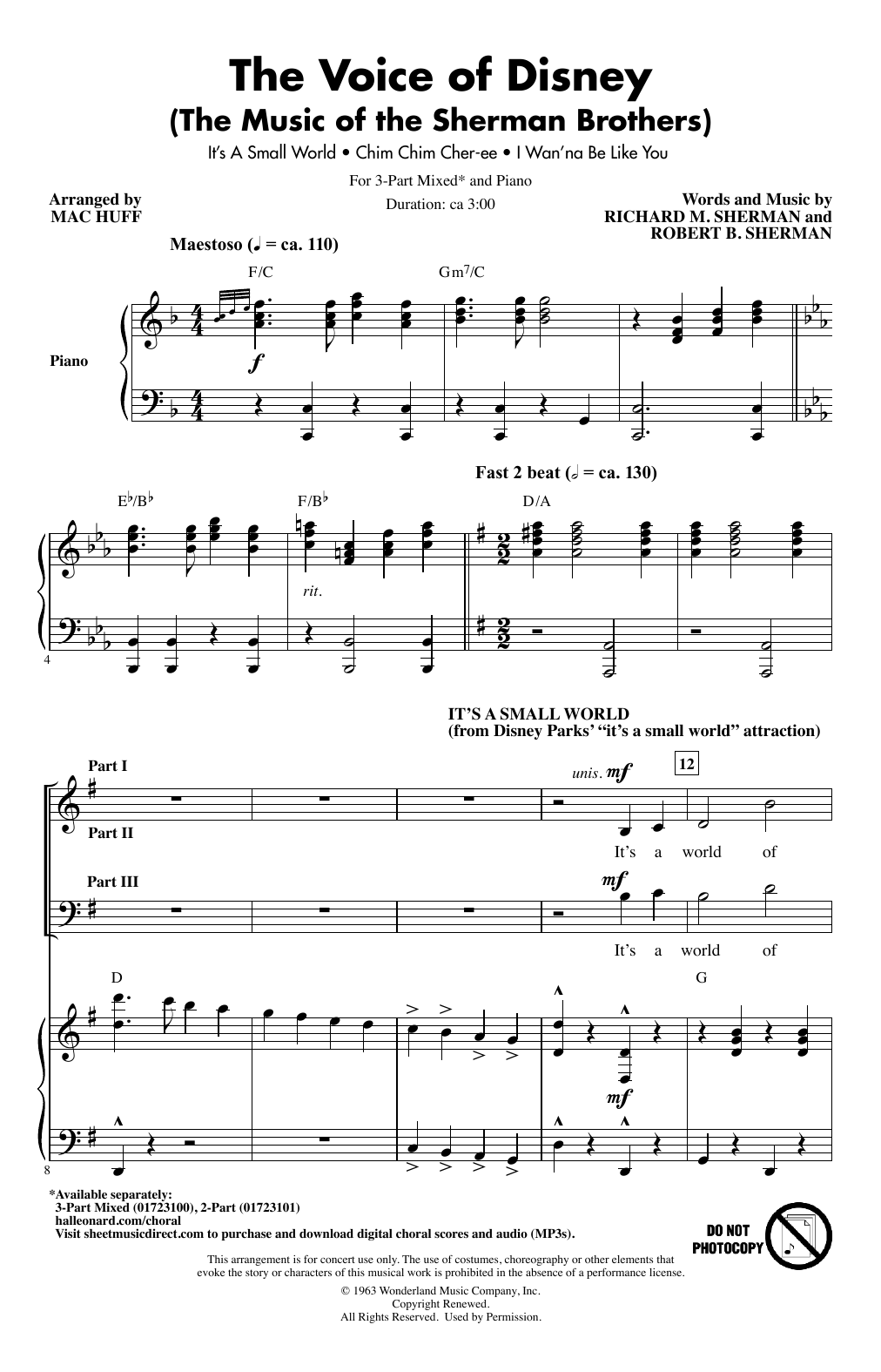 Produktgalerie: Seite 1 von 1 The Voice of Disney (The Music of the Sherman Brothers) (Medley) (arr. Mac Huff), Sherman Brothers, Chor