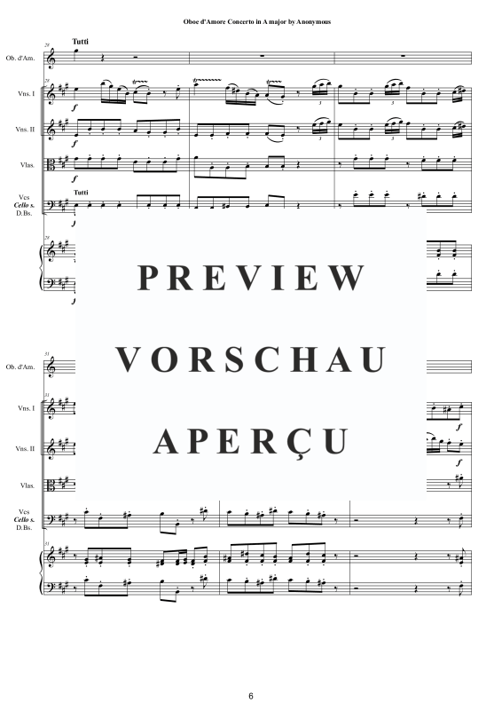 Product gallery: Page 7 of 11 Concerto in A-Dur, , Oboe D'Amore Solo, String Ensemble, and Harpsichord
