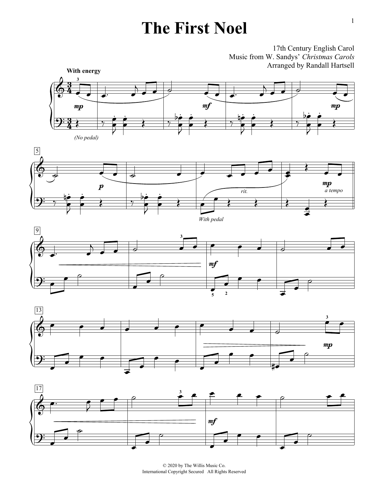Produktbild zu: The First Noel (arr. Randall Hartsell)