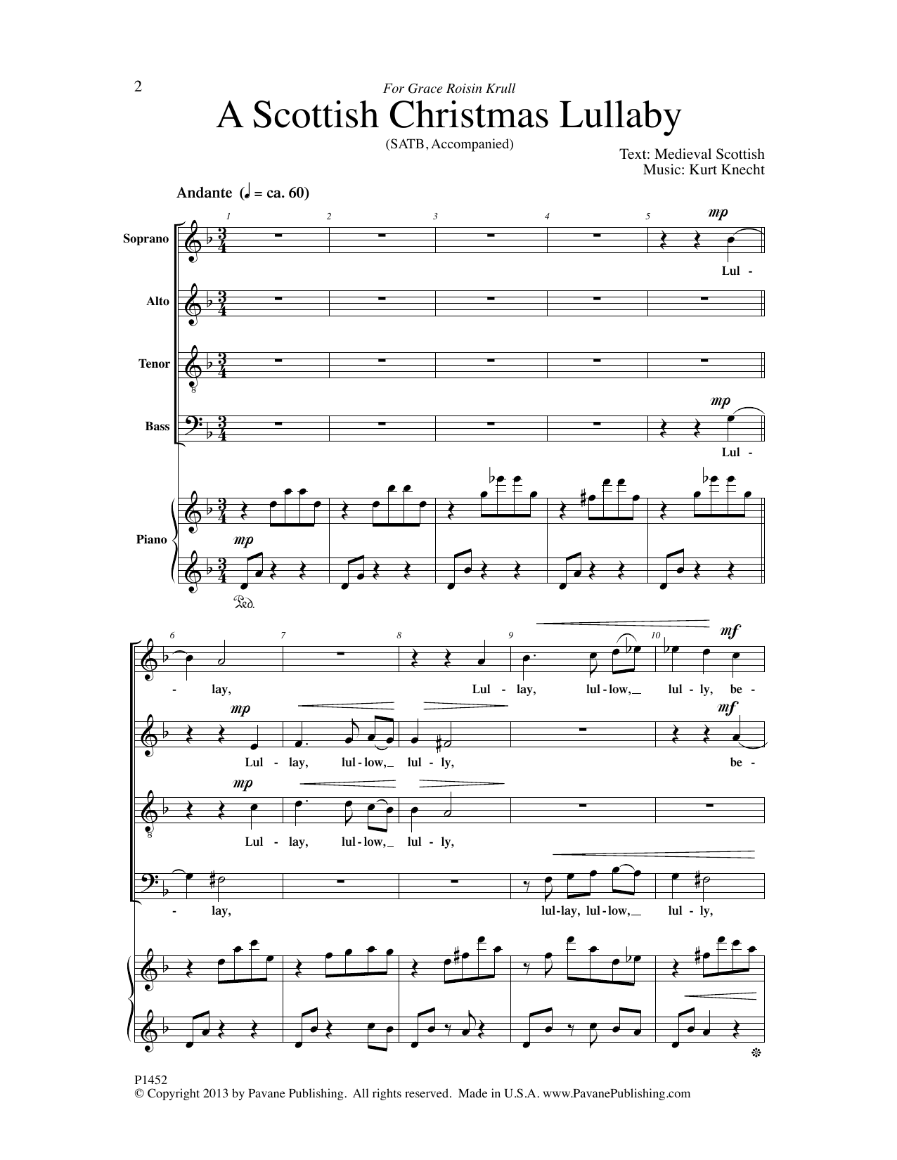 Product gallery: Page 1 of 1 A Scottish Christmas Lullaby, Kurt Knecht