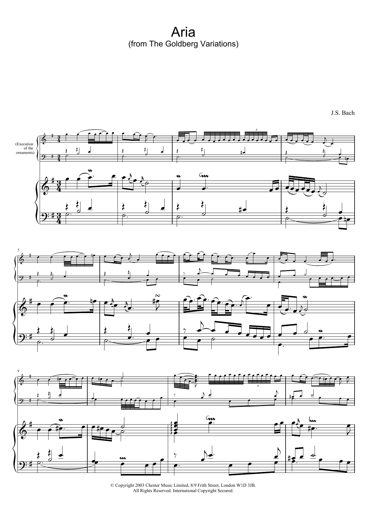 Produktgalerie: Seite 1 von 1 Aria (from The Goldberg Variations), Johann Sebastian Bach, Klavier