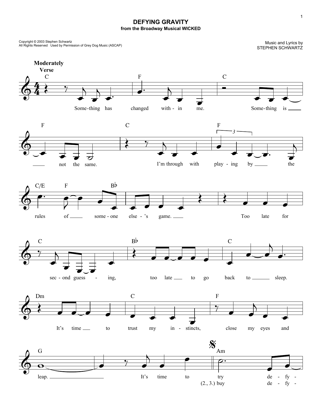 Produktbild zu: Defying Gravity (from Wicked)