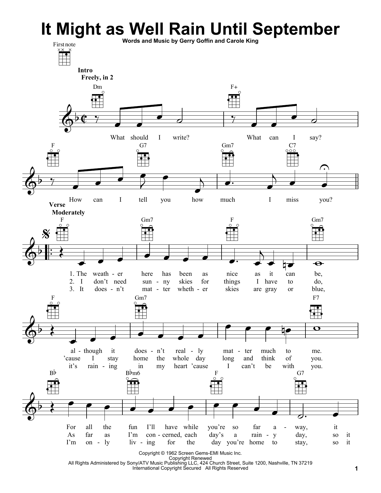 Product gallery: Page 1 of 1 It Might As Well Rain Until September, Carole King