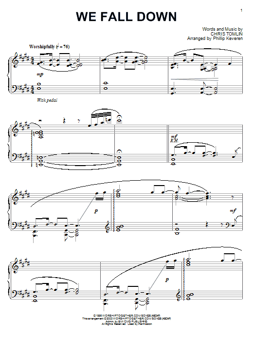 Product gallery: Page 1 of 1 We Fall Down (arr. Phillip Keveren), Chris Tomlin