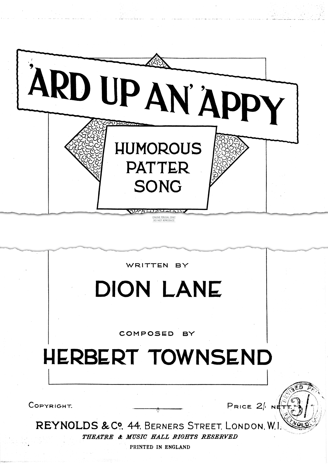 Product gallery: Page 1 of 1 'Ard Up An' 'Appy, Herbert Townsend