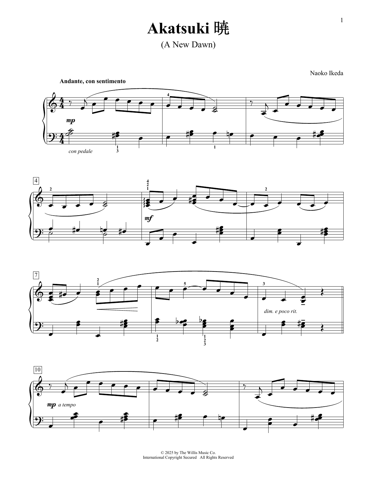 Produktgalerie: Seite 1 von 1 Akatsuki (A New Dawn), Naoko Ikeda, Klavier