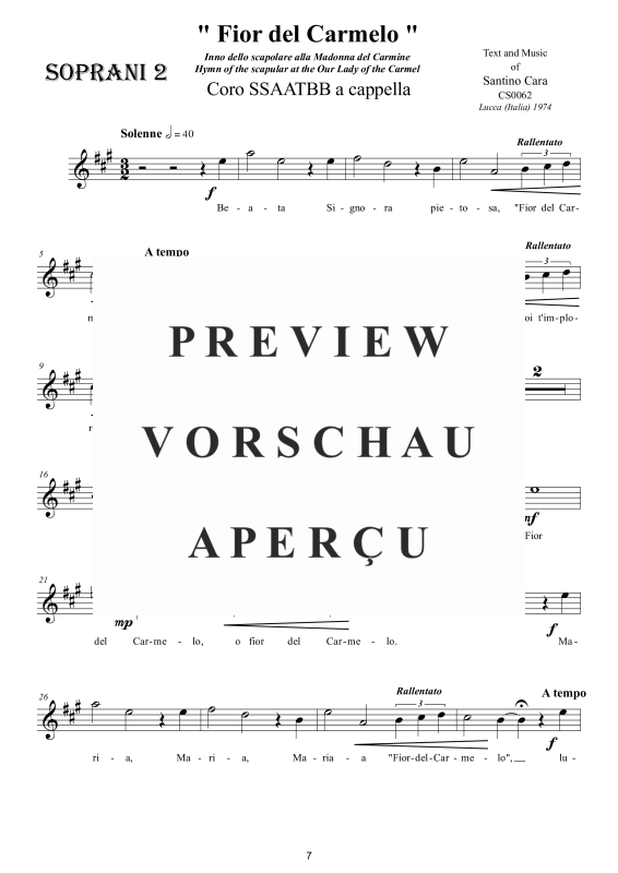 Product gallery: Page 8 of 11 Fior del Carmelo - Hymne, , Mixed Choir 7-Part Ssaatbb A Cappella