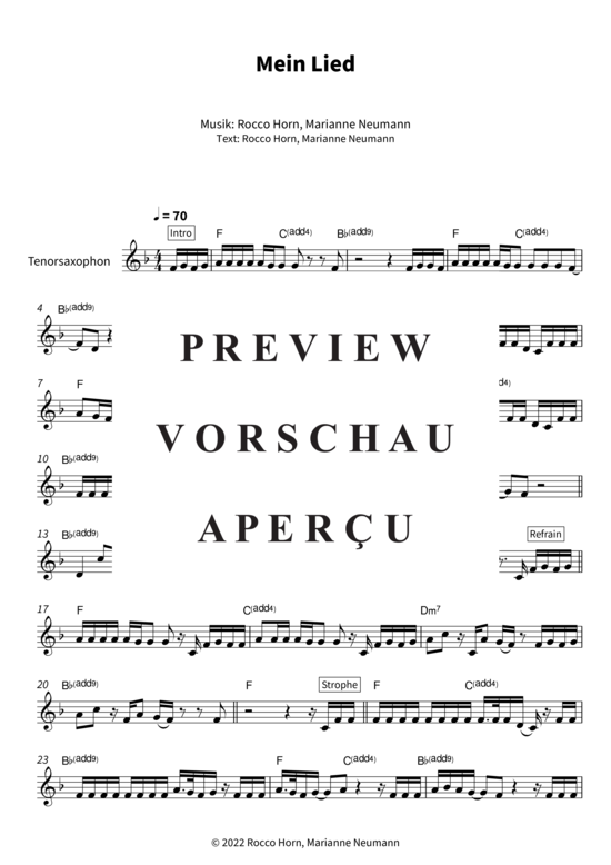 gallery: Mein Lied (Tenor Saxophon) , Berge, Leadsheet