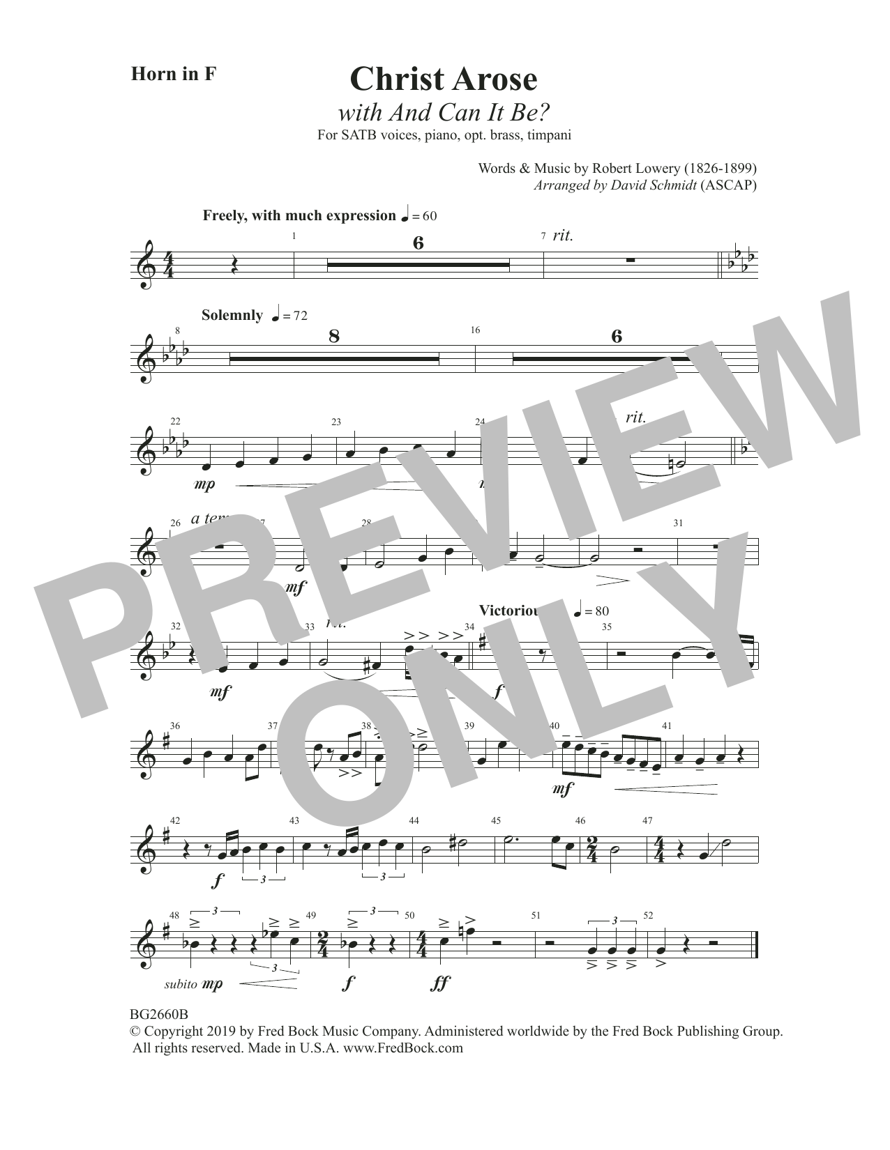 Produktbild zu: Christ Arose (with And Can It Be?) (arr. David Schmidt) - F Horn