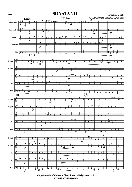 gallery: Sonata VIII – 4 Sätze , , (Blechbläserquintett)