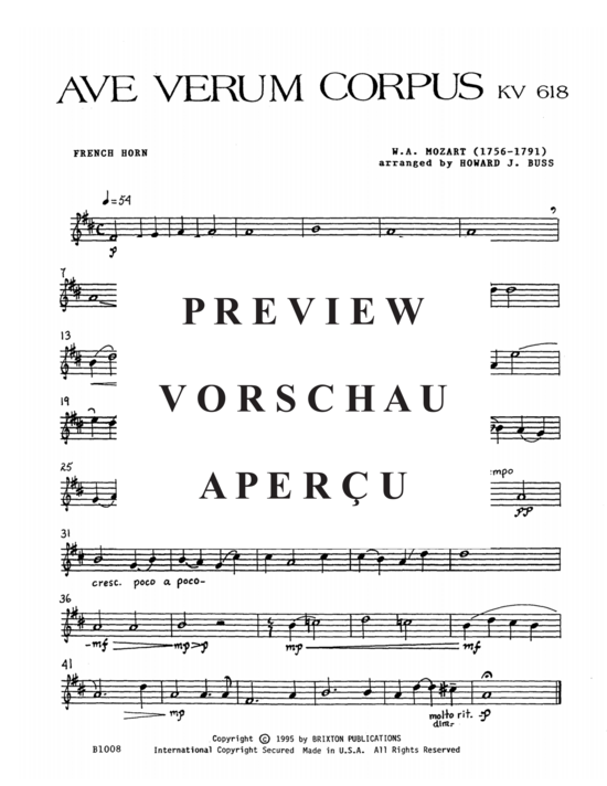 Produktgalerie: Seite 10 von 11 Ave Verum Corpus , , (Blechbläserquartett TTHP)