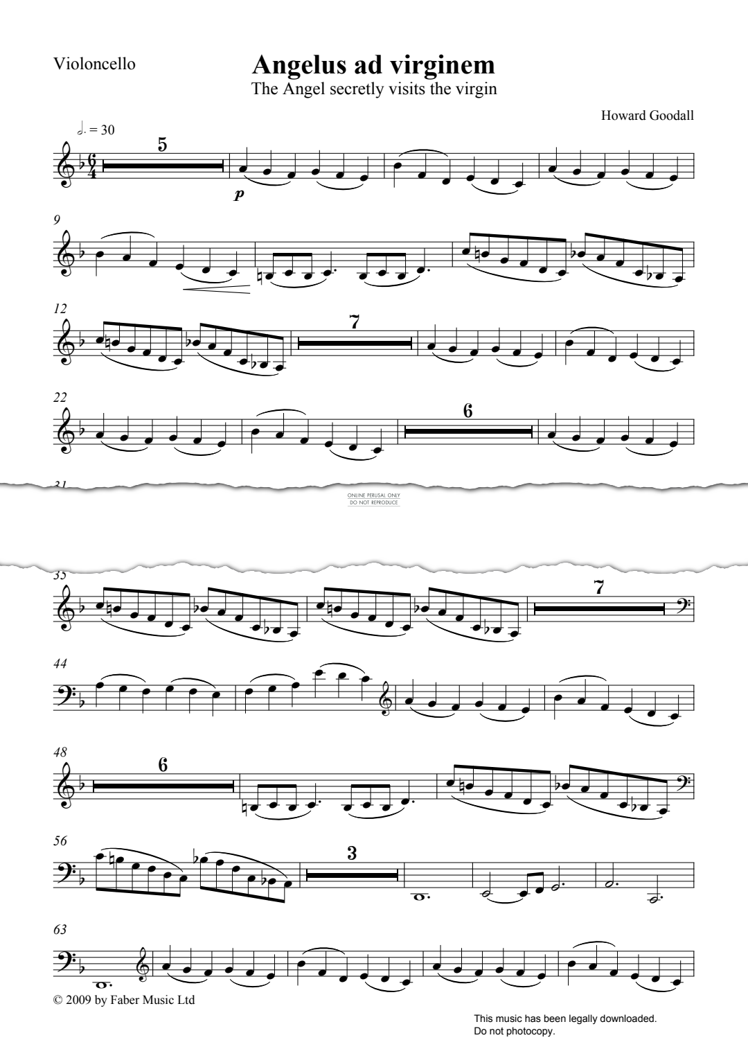 Produktgalerie: Seite 1 von 1 Angelus Ad Virginem, Howard Goodall, Violoncello