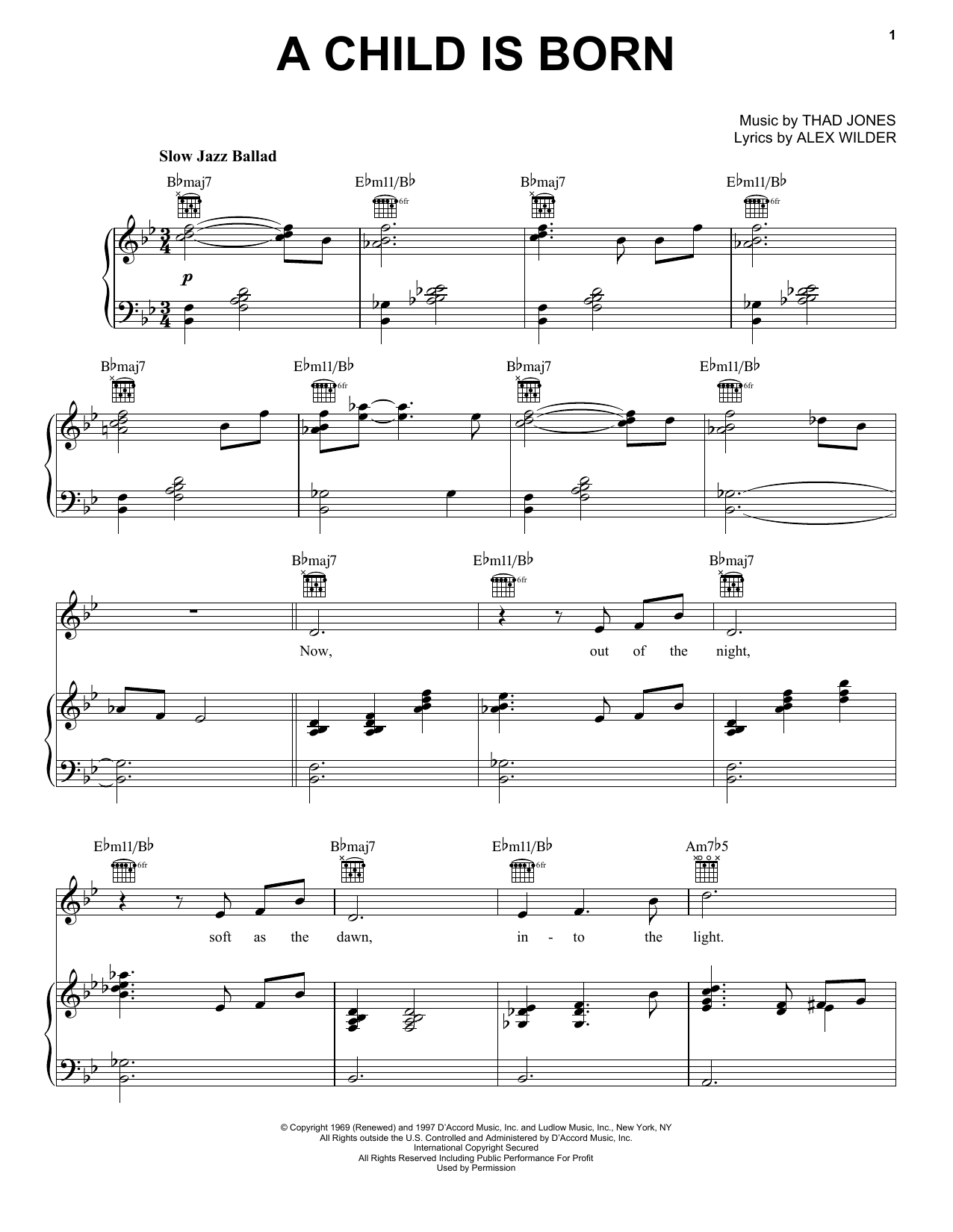 Produktgalerie: Seite 1 von 1 A Child Is Born, Thad Jones, Gesang, Gitarre, Klavier
