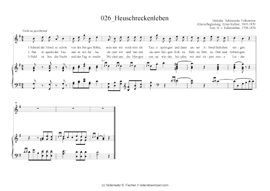 Product picture to: Heuschreckenleben Schlesische Volksweise
