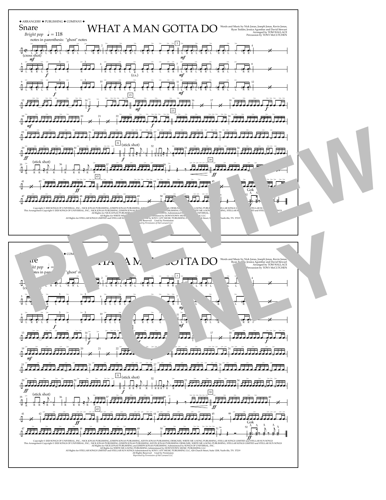 Product picture to: What a Man Gotta Do (arr. Tom Wallace) - Snare
