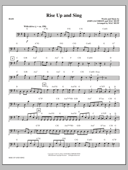 Produktgalerie: Seite 1 von 1 Rise Up And Sing - Bass, Mac Huff, Chor