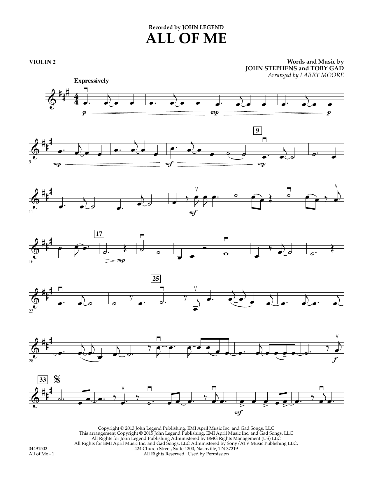Produktbild zu: All of Me - Violin 2