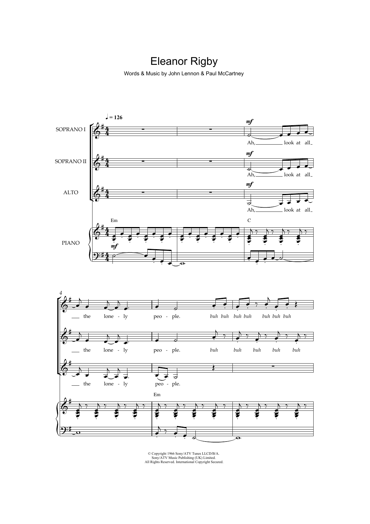 Produktgalerie: Seite 1 von 1 Eleanor Rigby, The Beatles, Chor