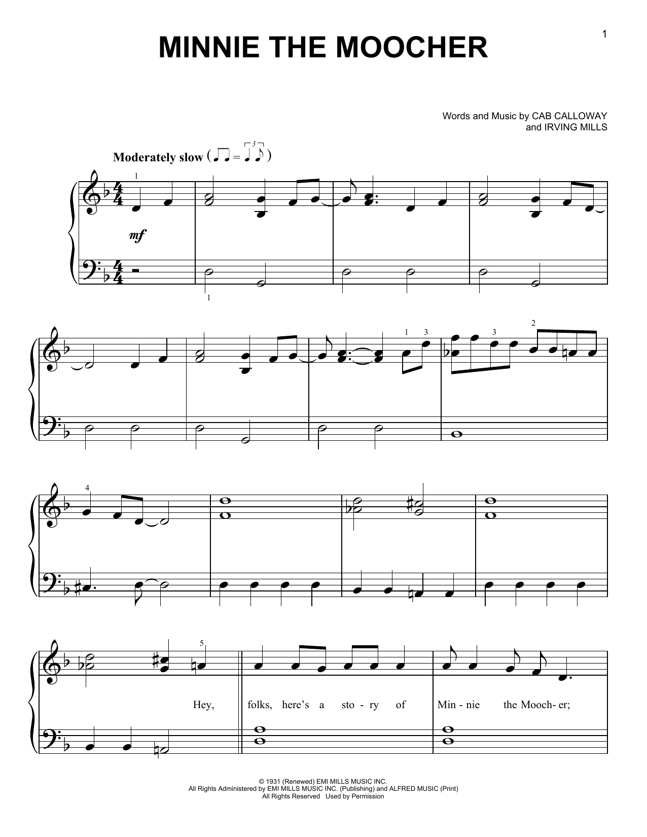 Produktgalerie: Seite 1 von 1 Minnie The Moocher, Cab Calloway, Klavier