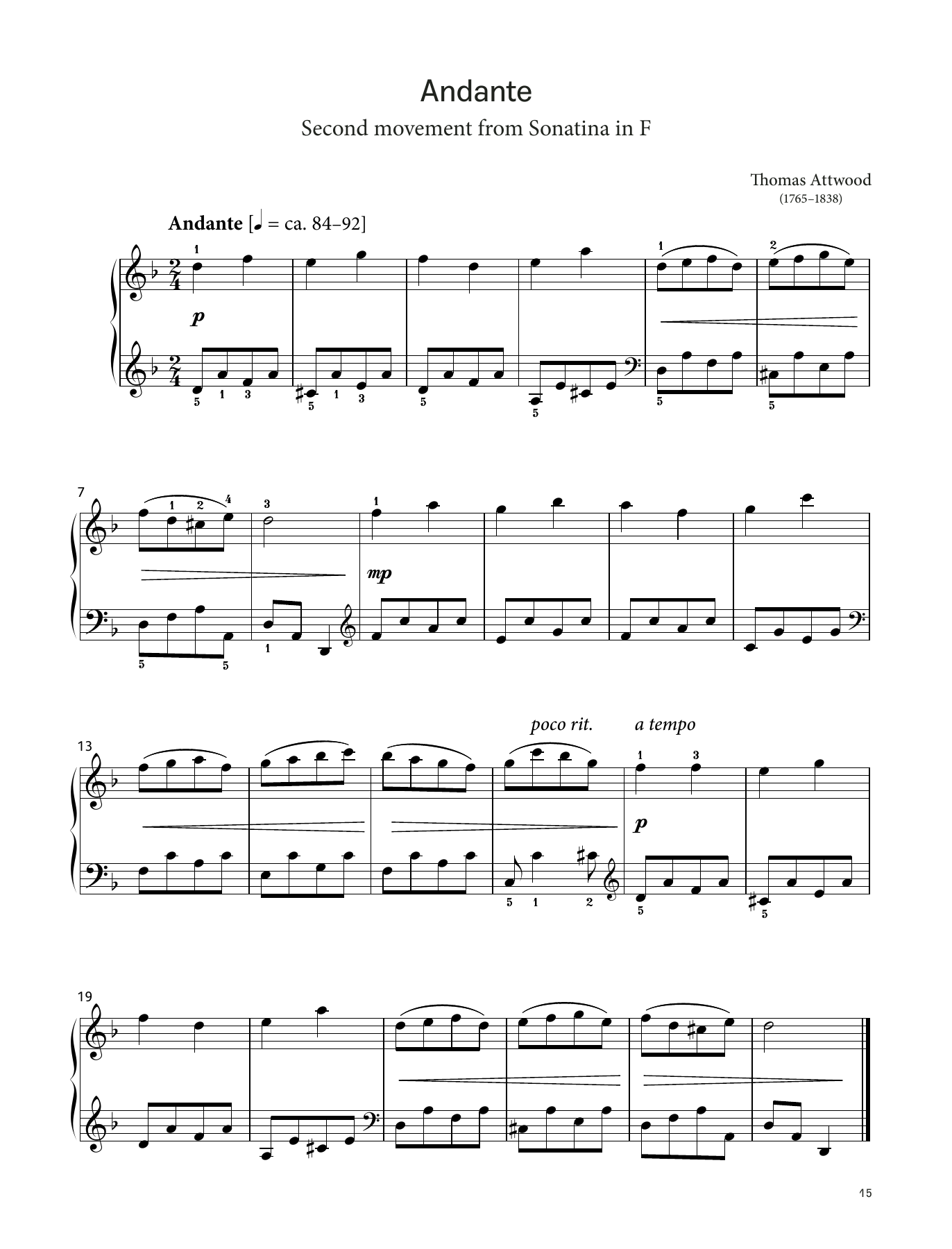 Product picture to: Andante (LCME Piano 2018 Grade 1 List A)