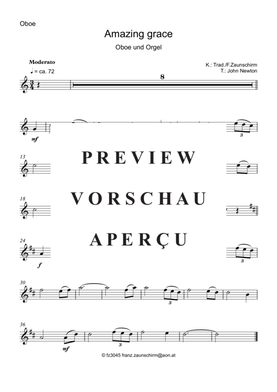 Product gallery: Page 4 of 6 Amazing Grace , , (oboe + organ)