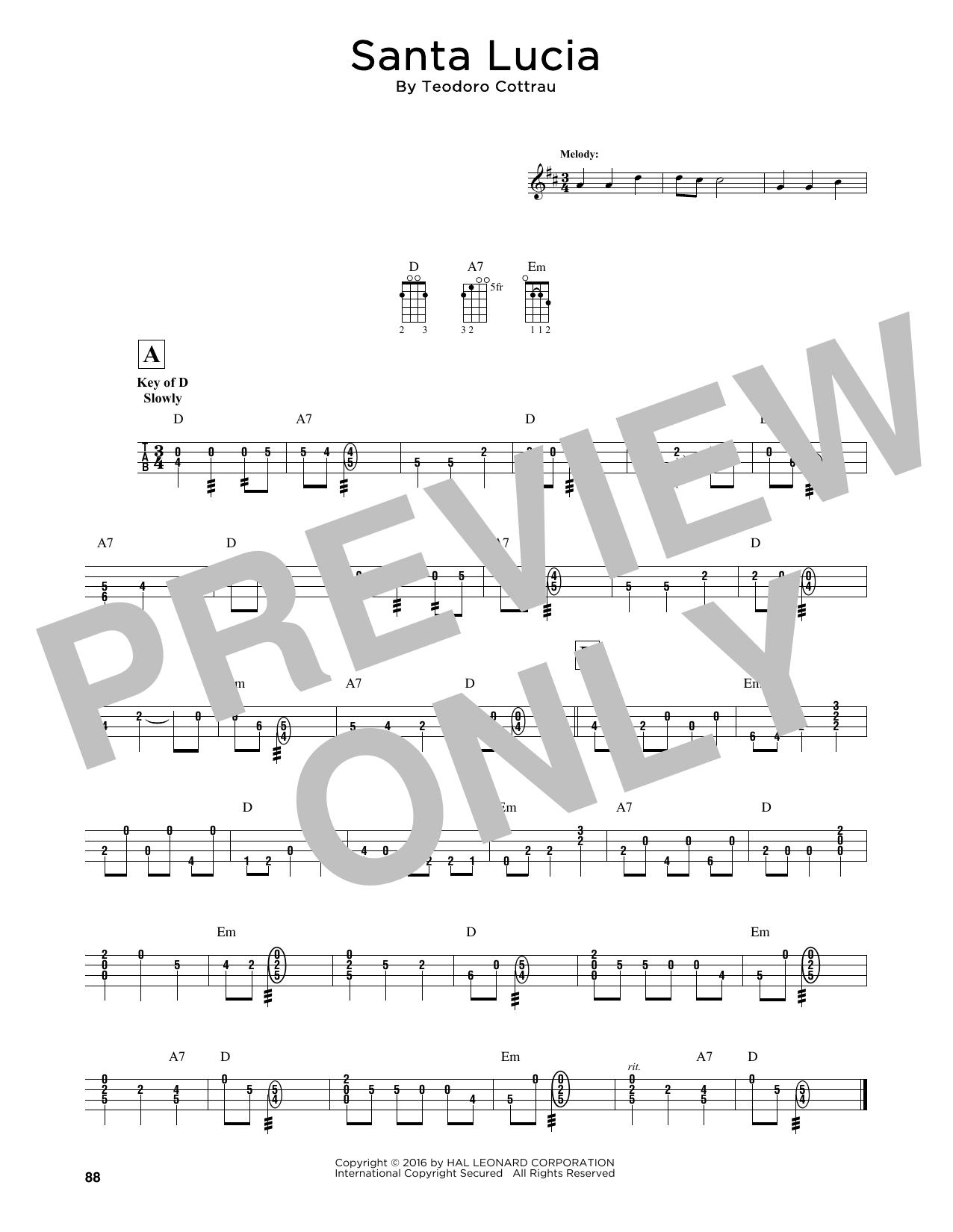 Produktgalerie: Seite 1 von 1 Santa Lucia (arr. Fred Sokolow), Teodoro Cottrau