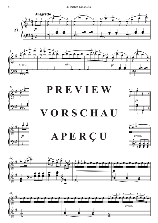 Product gallery: Page 8 of 11 40 leichte Tonstücke - op. 803, Werke 25 - 28 , , Piano Solo