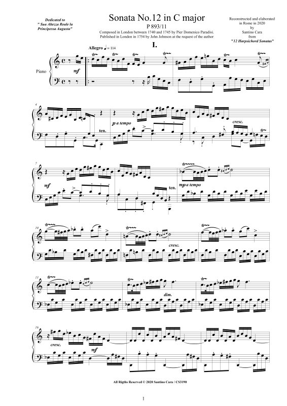 Produktbild zu: Sonate Nr. 12 in C-DurPier Domenico Paradisi