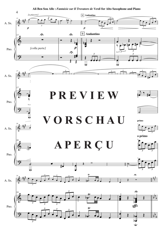 Product gallery: Page 5 of 21 Fantaisie sur Il Trovatore de Verdi , , (alto saxophone + piano)