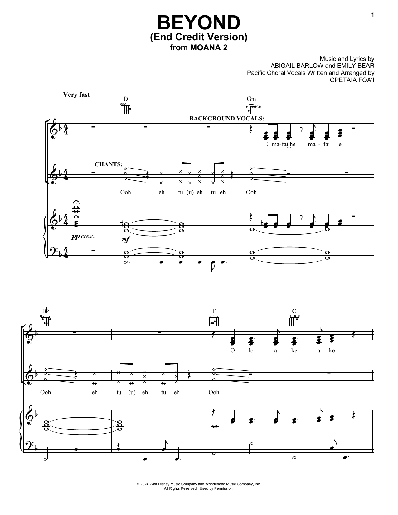 Produktbild zu: Beyond (End Credit Version) (from Moana 2)