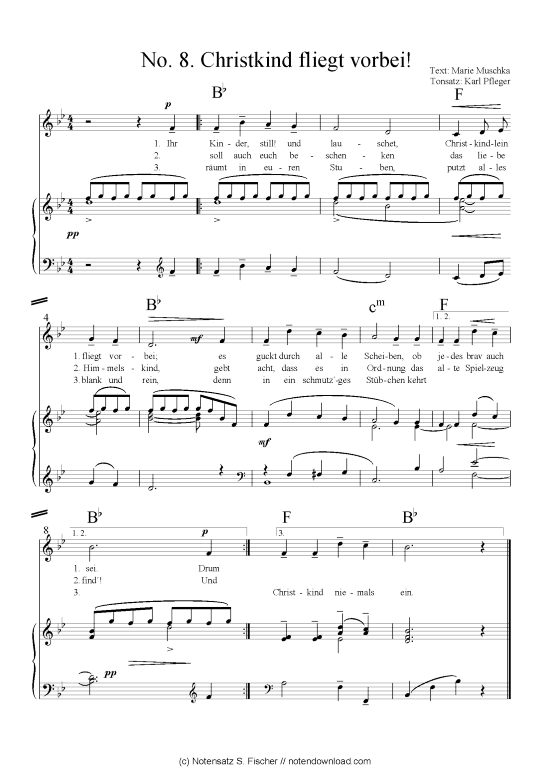 Product picture to: Christkind fliegt vorbei (inklusive Kapo-Version)  (Klavier + Gesang) arr. Karl Pfleger